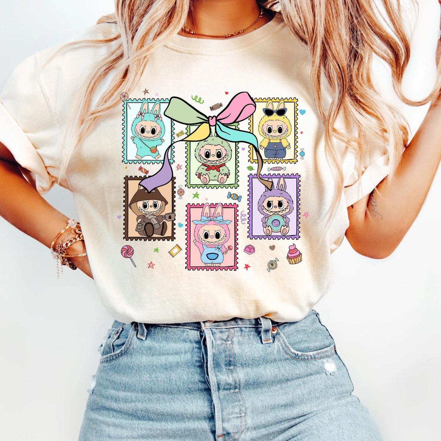 Labubu Cute Coquette Shirt, Labubu T-shirt, Labubu Graphic Tee, Labubu Monster Collectables, Coquette Pink Labubu, Labubu Lover Gift