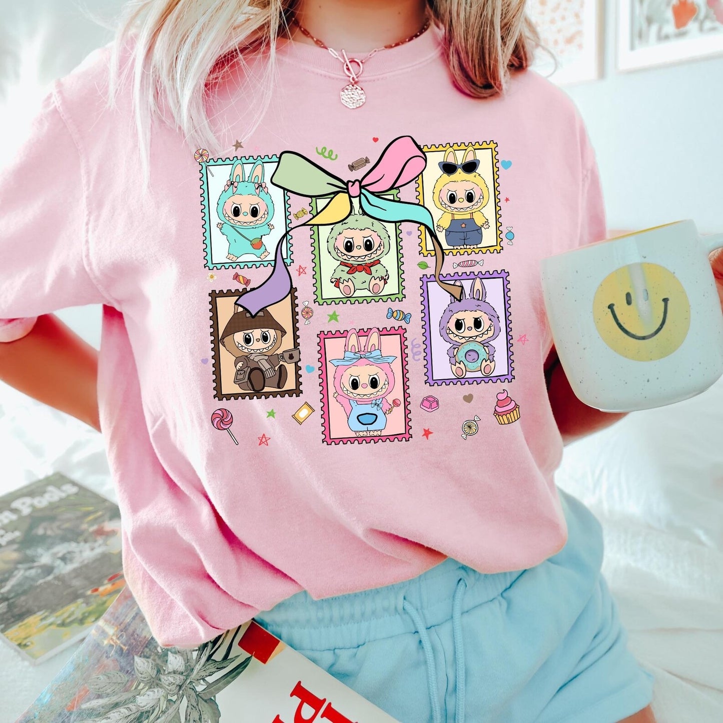Labubu Cute Coquette Shirt, Labubu T-shirt, Labubu Graphic Tee, Labubu Monster Collectables, Coquette Pink Labubu, Labubu Lover Gift