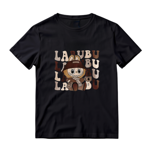 Cute Labubu-Inspired T-Shirt | Brown Aesthetic Cartoon Tee | Unisex Oversized Funny Graphic Tee