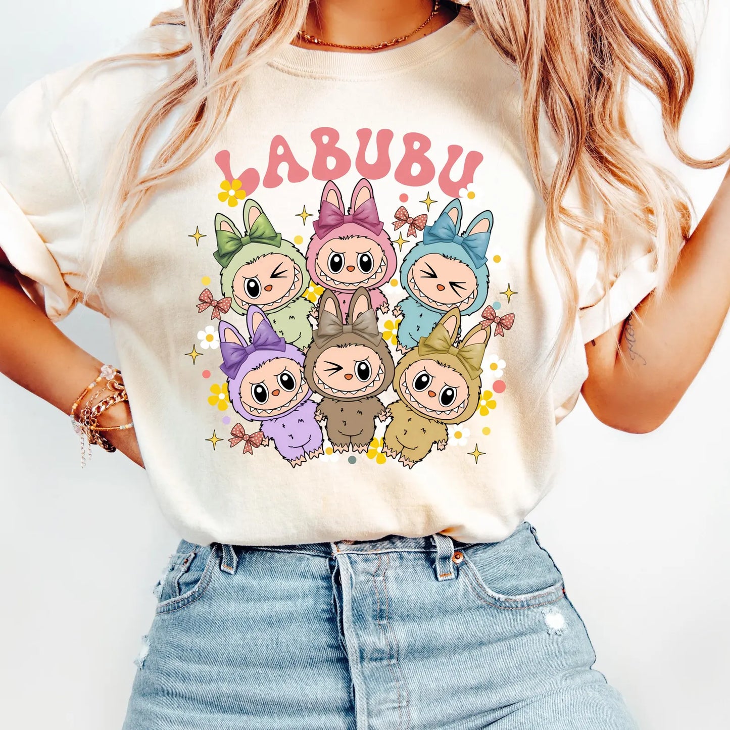 Labubu Shirt, Cute Cartoon Dolls Graphic Teet, Anime Chibi Style Shirt, Matching Friends, Labubu sweatshirt