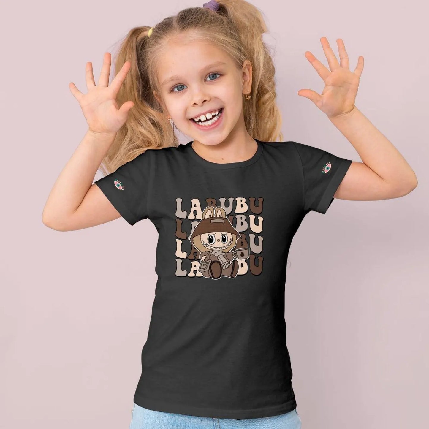 Cute Labubu-Inspired T-Shirt | Brown Aesthetic Cartoon Tee | Unisex Oversized Funny Graphic Tee