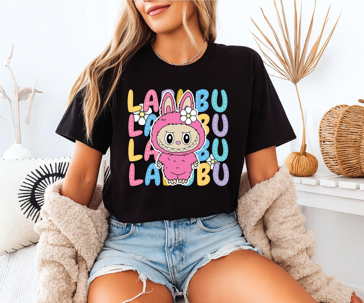 Labubu T-Shirt, Funny Labubu Doll shirt, Labubu clothes, Labubu Inspired Gift For Labubu Fans Harajuku Style Tee