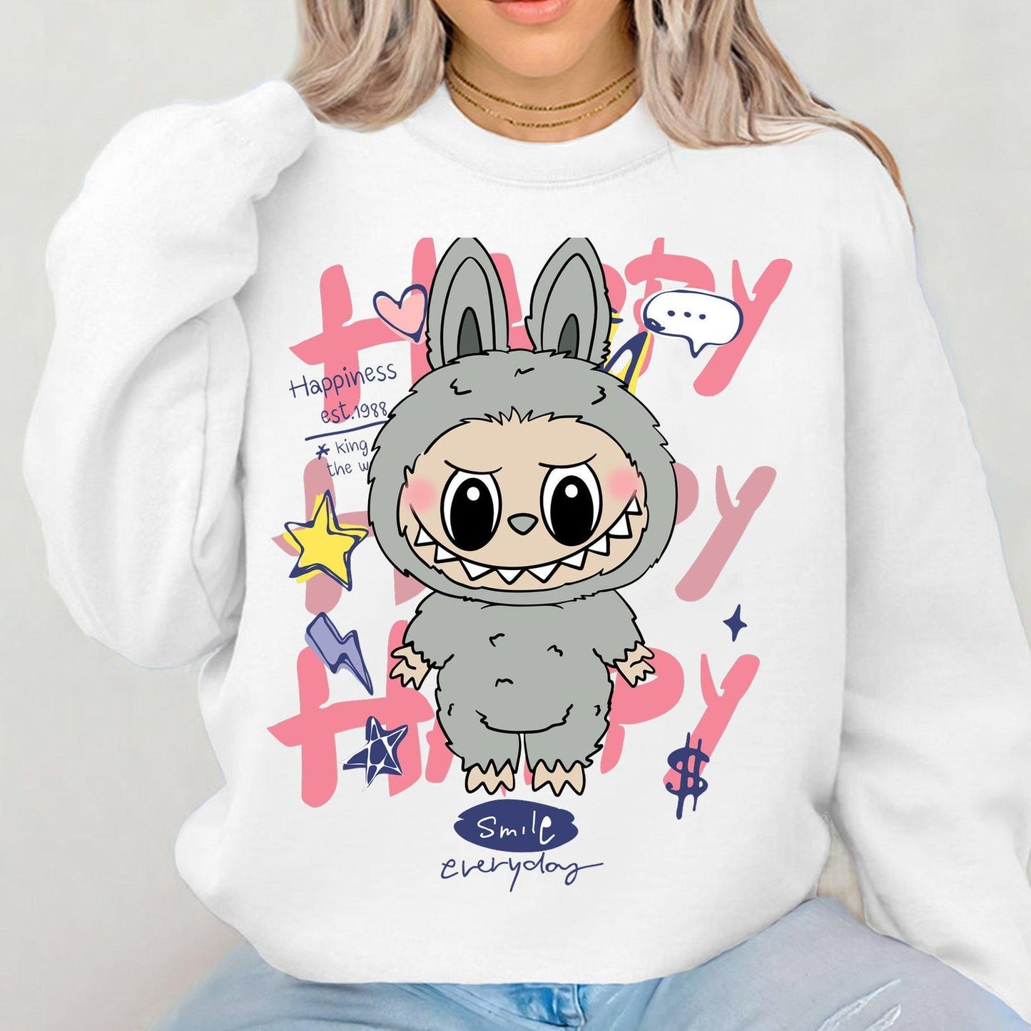 Happy Smile Labubu Shirt, Cute Cartoon Labubu Costume Tee, Fun Kids Graphic Shirt, Perfect Back To School Gift, Birthday Present for Boys and Girls