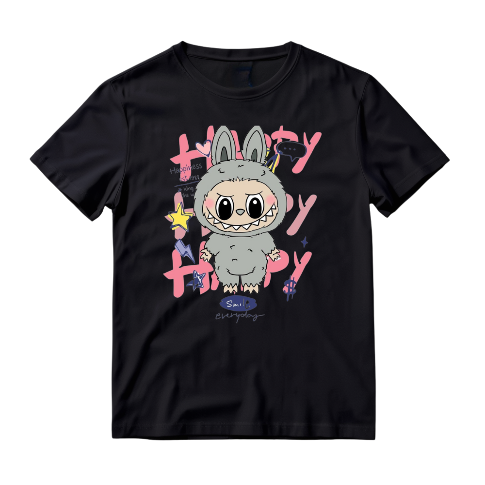 Happy Smile Labubu Shirt, Cute Cartoon Labubu Costume Tee, Fun Kids Graphic Shirt, Perfect Back To School Gift, Birthday Present for Boys and Girls
