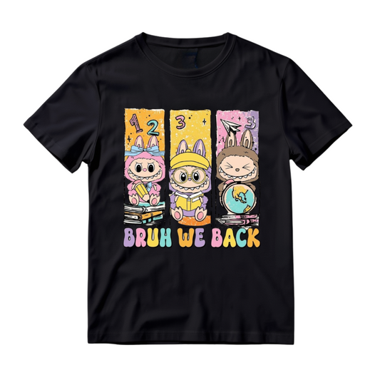 Bruh We Back T-Shirt, Labubu Back To School Shirt, First Day of School Shirt, Last Day Of School Shirt, Gift for Kids Tee, Teacher Gift