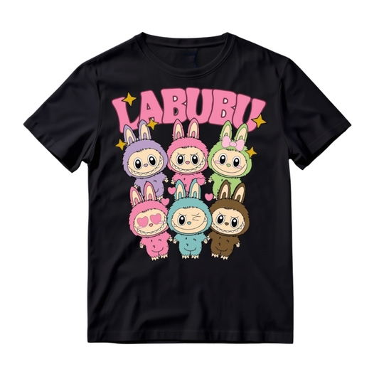 Funny Labubu Shirt, Cute Cartoon T-Shirt, Trendy Doll Gift, Pastel Cartoon Character T-Shirt, Labubu Monsters T-Shirts