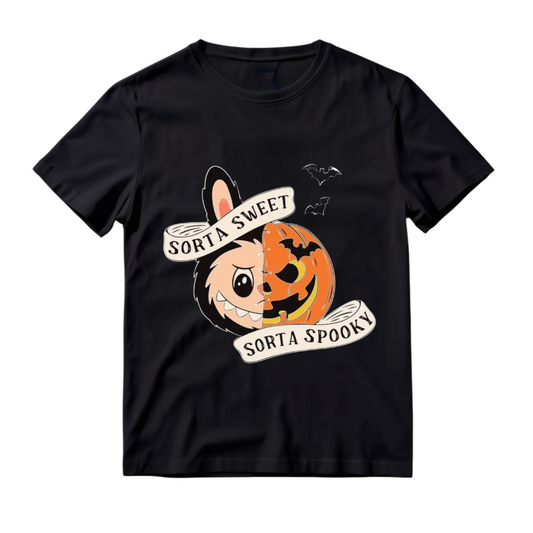 Labubu Sorta Sweet Sorta Spooky Kawaii Monsters Stitch Shirt, Flower Pumpkin Shirt, Halloween PumpkinTee, Horror Shirt, Halloween Party Gift