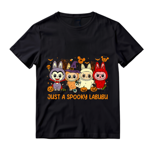 Labubu Halloween Shirt, Half Adorabl Half Haunted Shirt, Monsters Tshirt, Kids Halloween Shirt, Trendy Cartoon Dolls Halloween Tee
