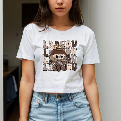 Cute Labubu-Inspired T-Shirt | Brown Aesthetic Cartoon Tee | Unisex Oversized Funny Graphic Tee