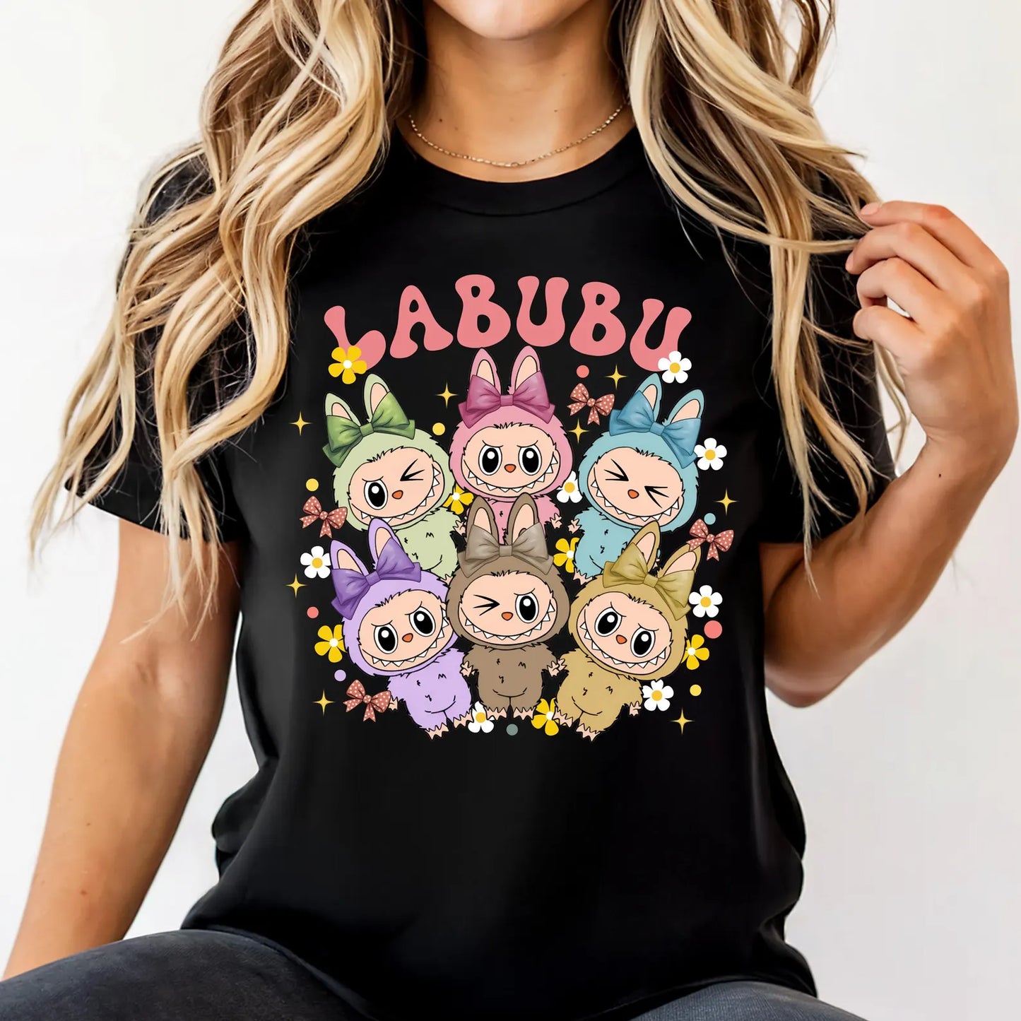 Labubu Shirt, Cute Cartoon Dolls Graphic Teet, Anime Chibi Style Shirt, Matching Friends, Labubu sweatshirt