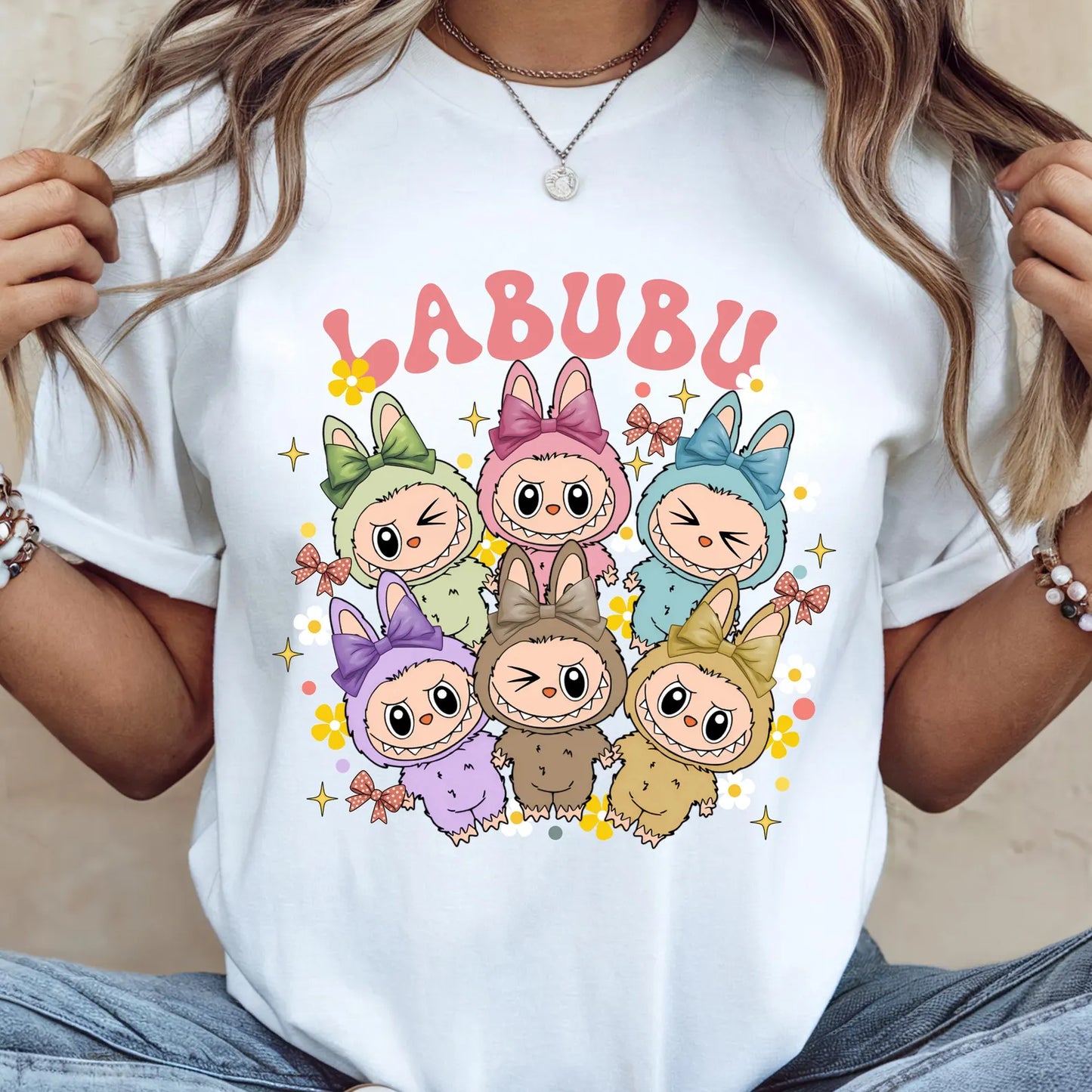Labubu Shirt, Cute Cartoon Dolls Graphic Teet, Anime Chibi Style Shirt, Matching Friends, Labubu sweatshirt