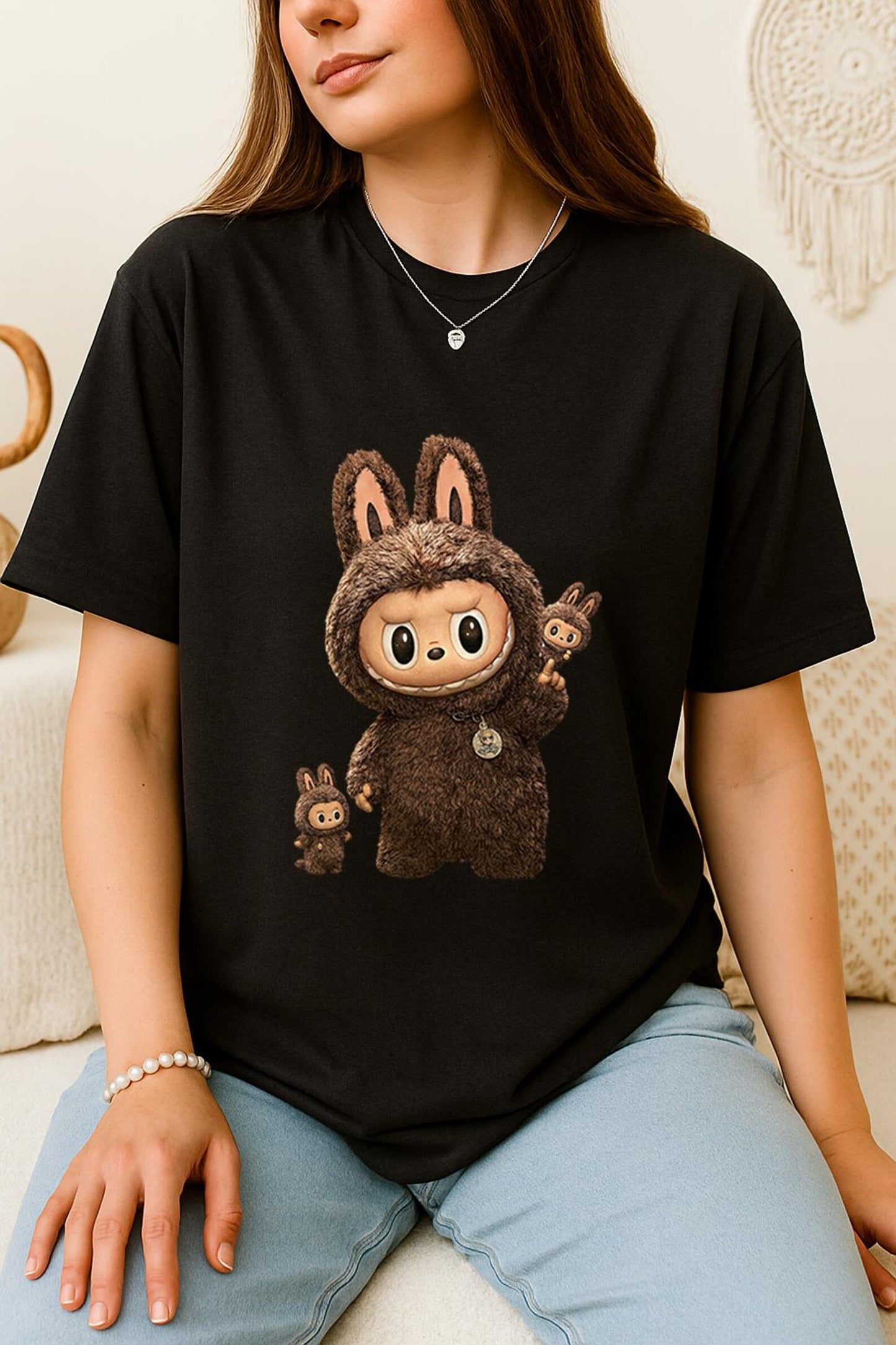 Labubu Shirt, The Labubu Monsters Graphic Tee, Soft Anime Aesthetic Tee, Cute Gift for Girlfriend