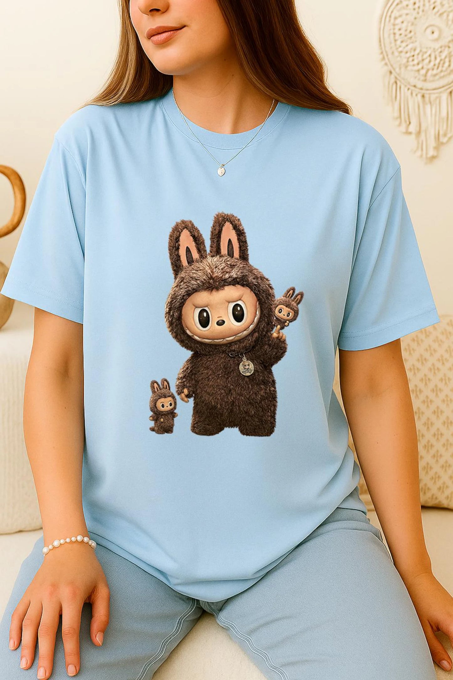Labubu Shirt, The Labubu Monsters Graphic Tee, Soft Anime Aesthetic Tee, Cute Gift for Girlfriend